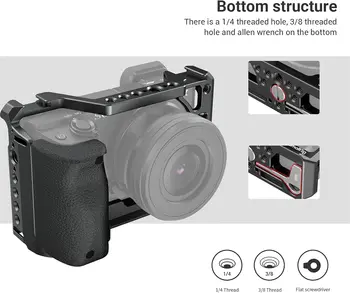 SmallRig Cage With Silicone Handgrip & Cold Shoe Small Rig Camera Cage for Sony A6100, A6300, A6400-3164 product image