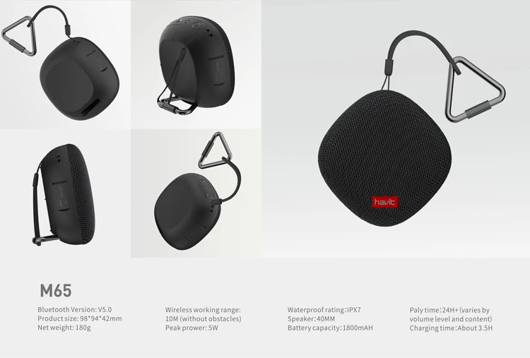 M65 Havit Wholesalers Portable Outdoor Loud Speaker Hands Free Calling Ipx7 Waterproof Bt Wireless Amplifier Stereo Speaker - ANKUX.COM