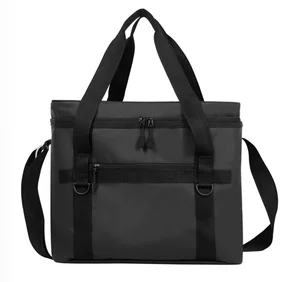 Custom White Canvas Cool Bag for Shopping Insulated Cooler Bag With the Logo Printed Thermal Soft Cooler Bag With Drawstring