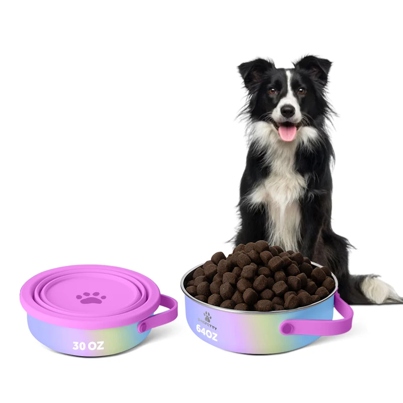 2024 Новое поступление миска для кормления домашних животных из нержавеющей стали на 30 унций прочная нескользящая с резиновым дном