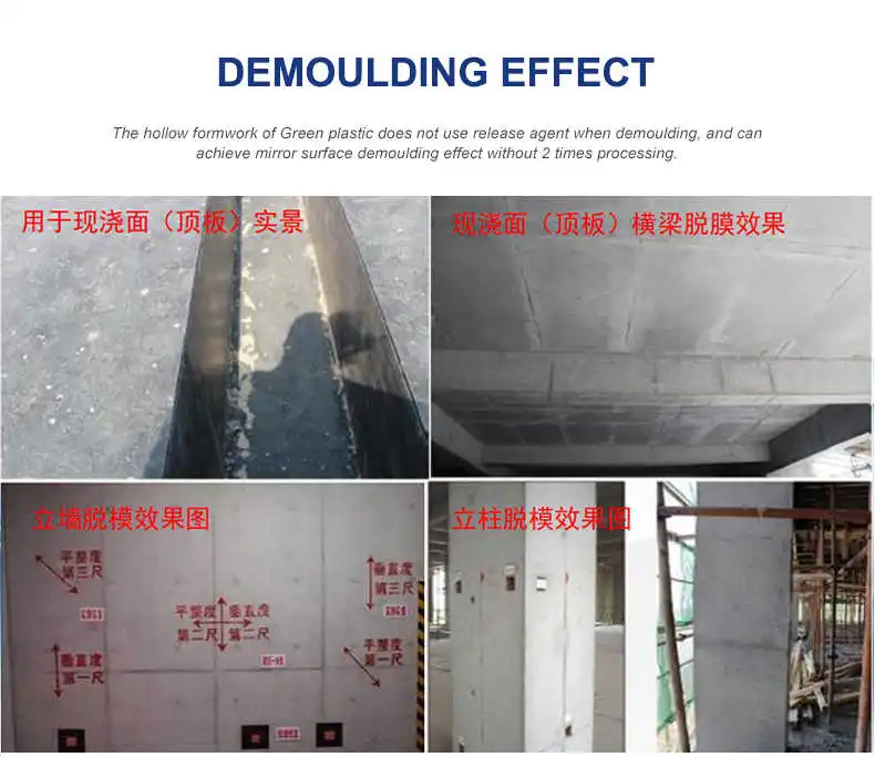 pp Plastic Slabs Forms 18mm 15mm 1200x1800mm Wpc Shuttering Boards for Concrete Construction