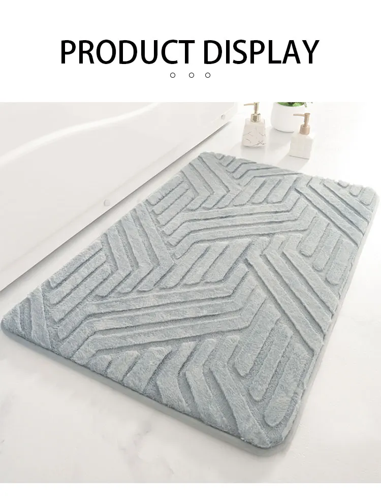  Custom Rug Bathroom Logo Non Slip Extra Absorbent Comfortable Shaggy Microfiber Memory Foam Bath Absorbent Mat details