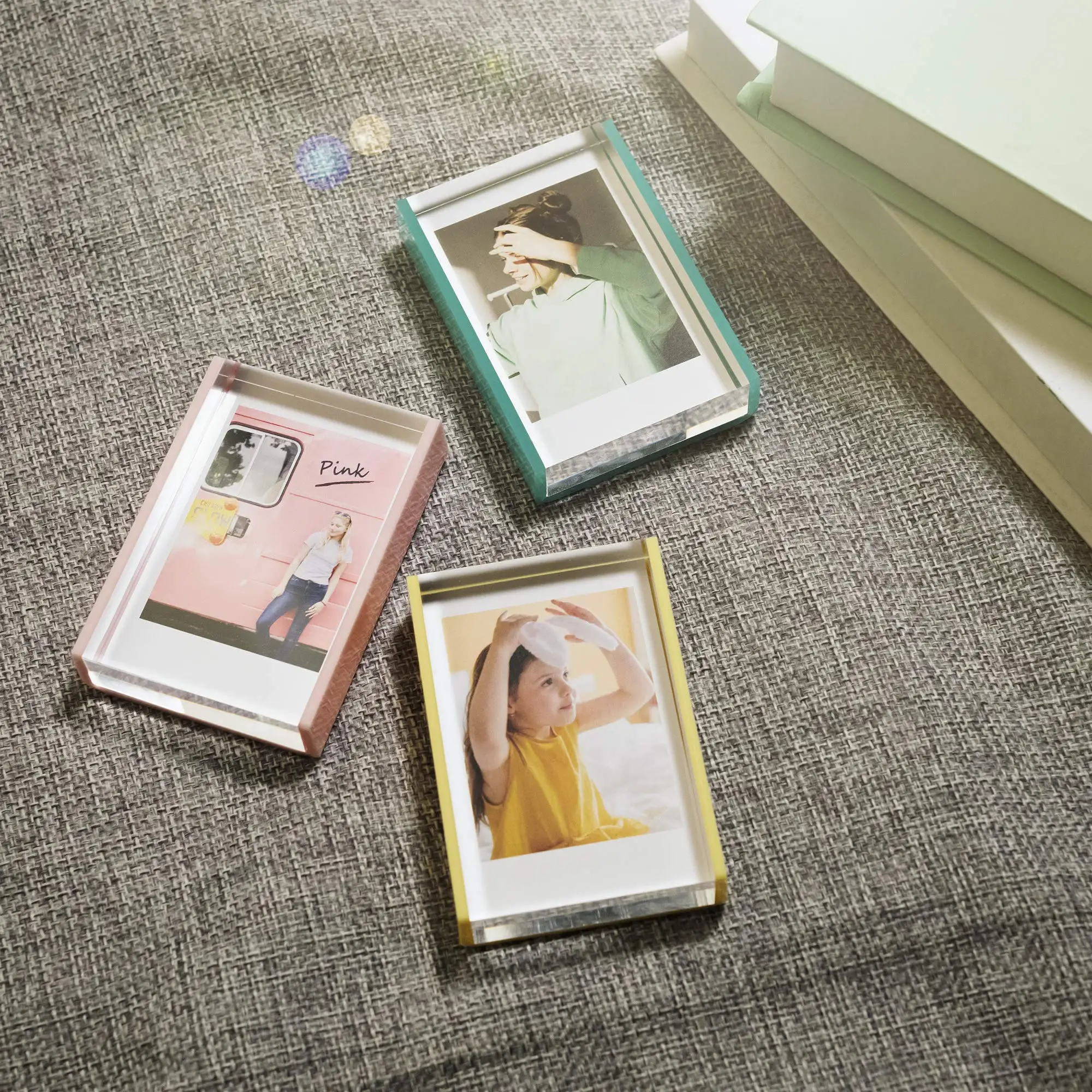 Tabletop Acrylic Frame 2X3 Inch Fujifilm Instax Mini Sliding Polaroid Frames for Desktop Tabletop, Polaroid Picture Frame