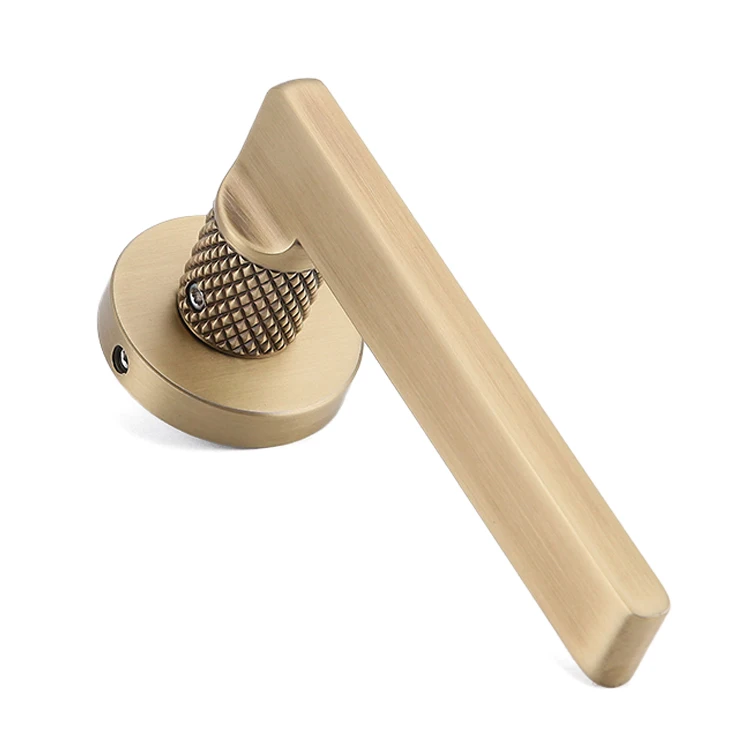 Elegant Interior Wooden Door Mortise Lock Lever Handle Luxury Door Handle in Satin Brass Finish