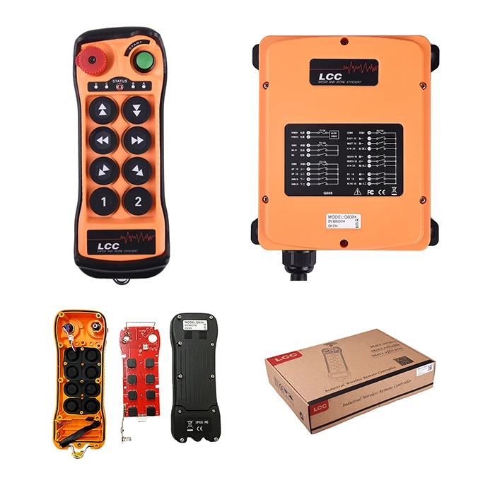 Q808 8 Button Double Speed 24 Volt 433 mhz Radio Remote Control for Hoist Crane