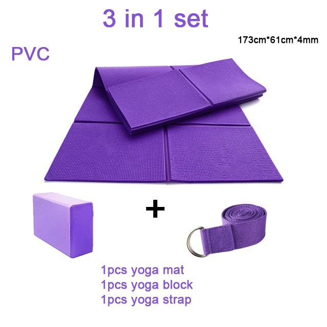 Fitness Yoga Mat Set Including 1 Nbr Yoga Mat,1 Blocks,1 Towel 6 In 1