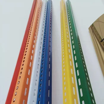 powder coated galvanized unequal and equal Steel slotted angle bar,slotted iron angle