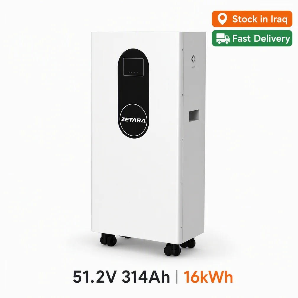 314Ah LiFePO4 Battery Pack 51.2V 16kWh High Density Wall Mounted Lithium Iron Phosphate Battery for Residential Solar Storage