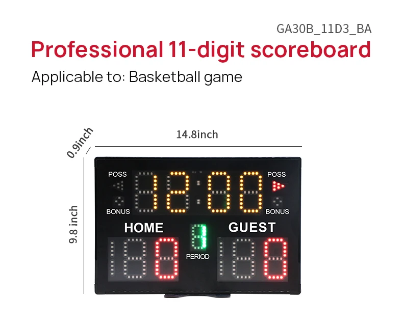 Electronic Score Board Digital Scoreboard 18650 Builtin Battery Led