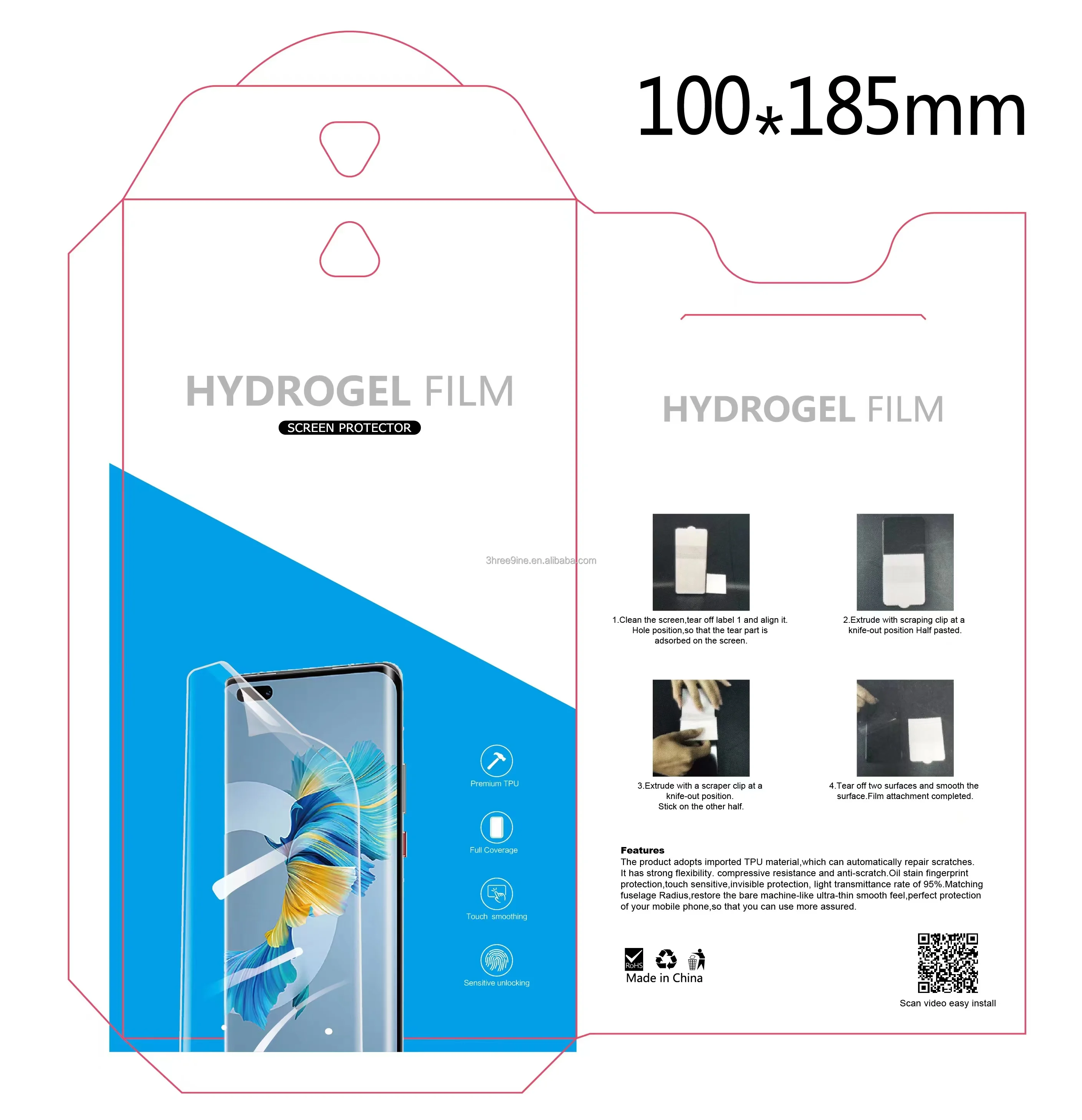 Clear Tpu Hydrogel Screen Protector Hd Hydrogel Soft Film Protector For