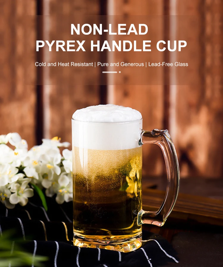 Blinkmax 500ml Beer Mug Frozen Beer Glass With Handle 16 Oz Wine Free