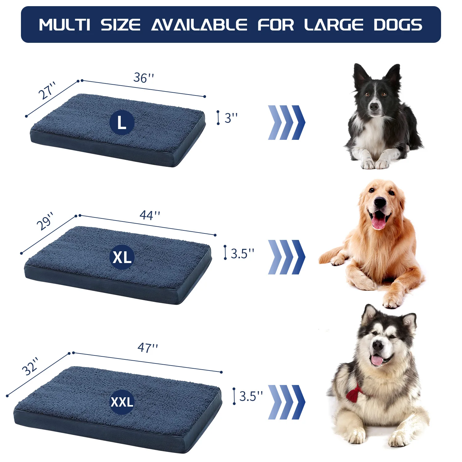 OEM & ODM waterproof washable orthopedic heavy duty extra large big xl xxl memory foam dog bed for large dogs manufacture