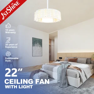 1stshine Ceiling Fan Smart 6 Speeds Remote Control DC Motor 22 Inches White Bladeless Ceiling Fan Light