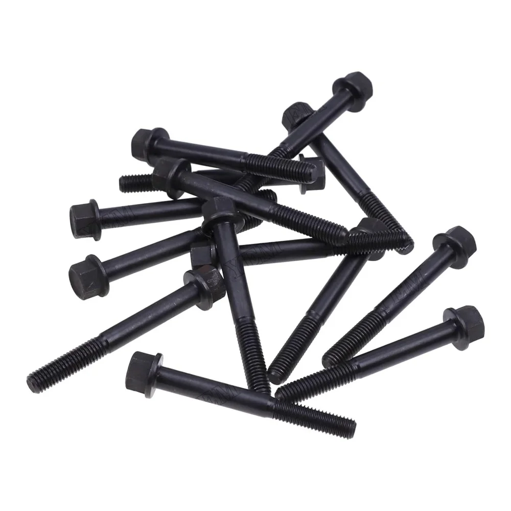 14Pcs Cylinder Head Bolt 503220 for Kubota Engine D1402 D1402B New Holland Skid Steer Loader L455 L553 L555 L454
