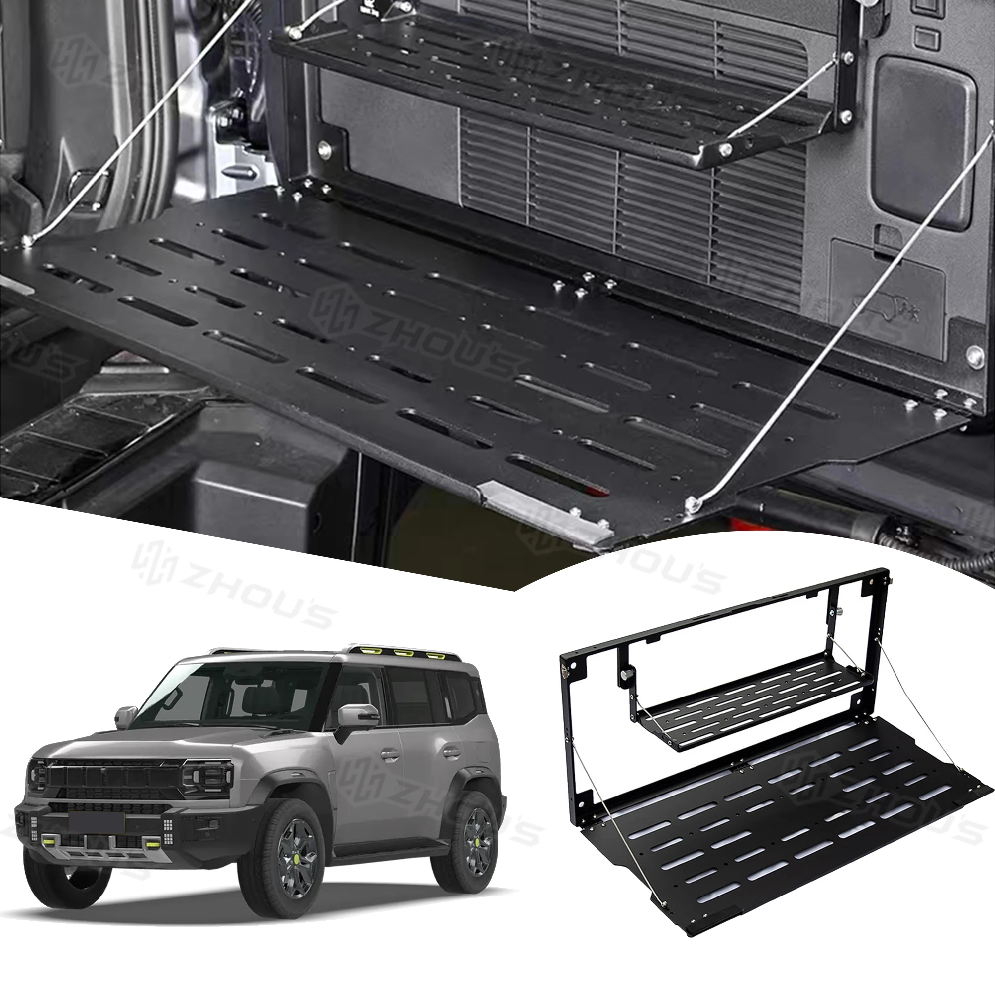 Rear Trunk Table Tailgate Stacks Folding Trunk Storage Rack Expansion Table for Jetour Accessories T2