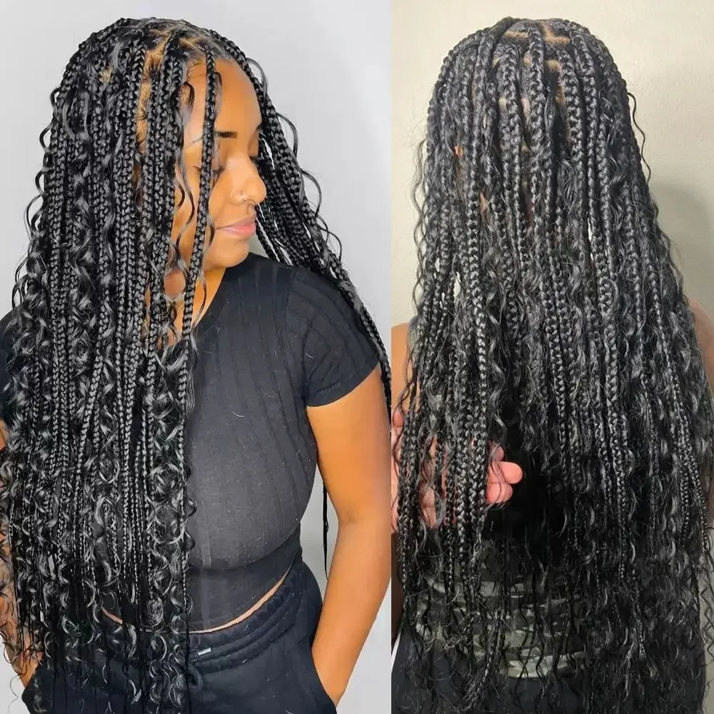 Deep Wave Remy Human Hair Bulk for Braiding, Curly Hair Extension for Boho Braids_voghion.com