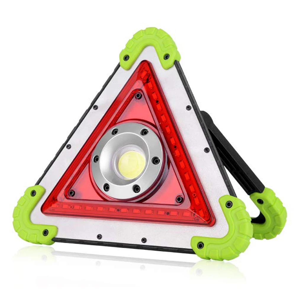 IHUAlite Portable 10W Emergency Car Repairing18650 Battery Waterproof USB Rechargeable Triangle COB Working LED Flood Light