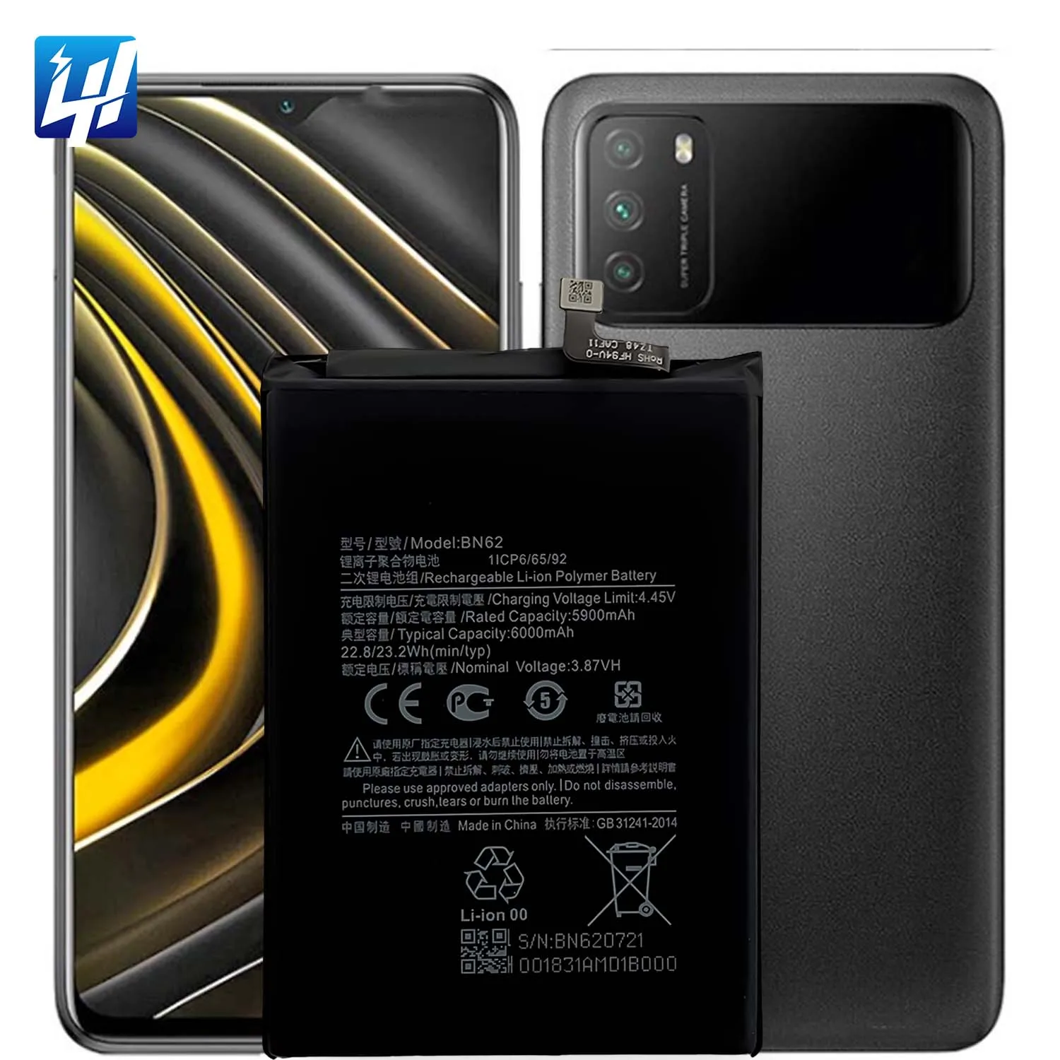 Original High Capacity BN62 Battery for Redmi Note 4G