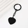 Porte-clés noir en forme de coeur