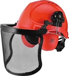 Casque de sécurité pour débroussailleuse - Casque de protection pour tronçonneuse - Accessoire pour tondeuse à gazon - Pour la foresterie