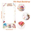 WHITE 2d birthday theme photo backdrop