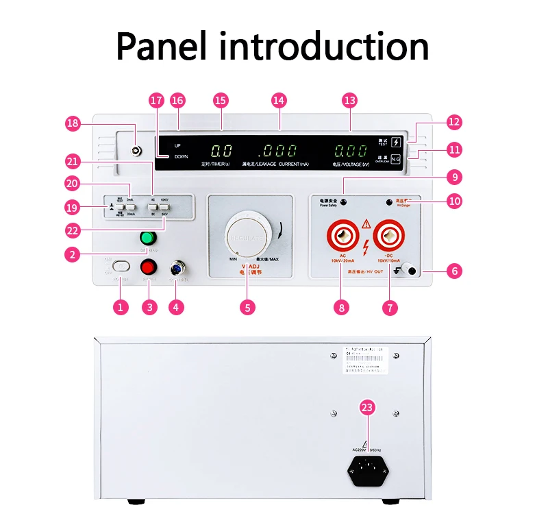 Ac High Voltage Withstand Cable Tester Leakage Current Detecting