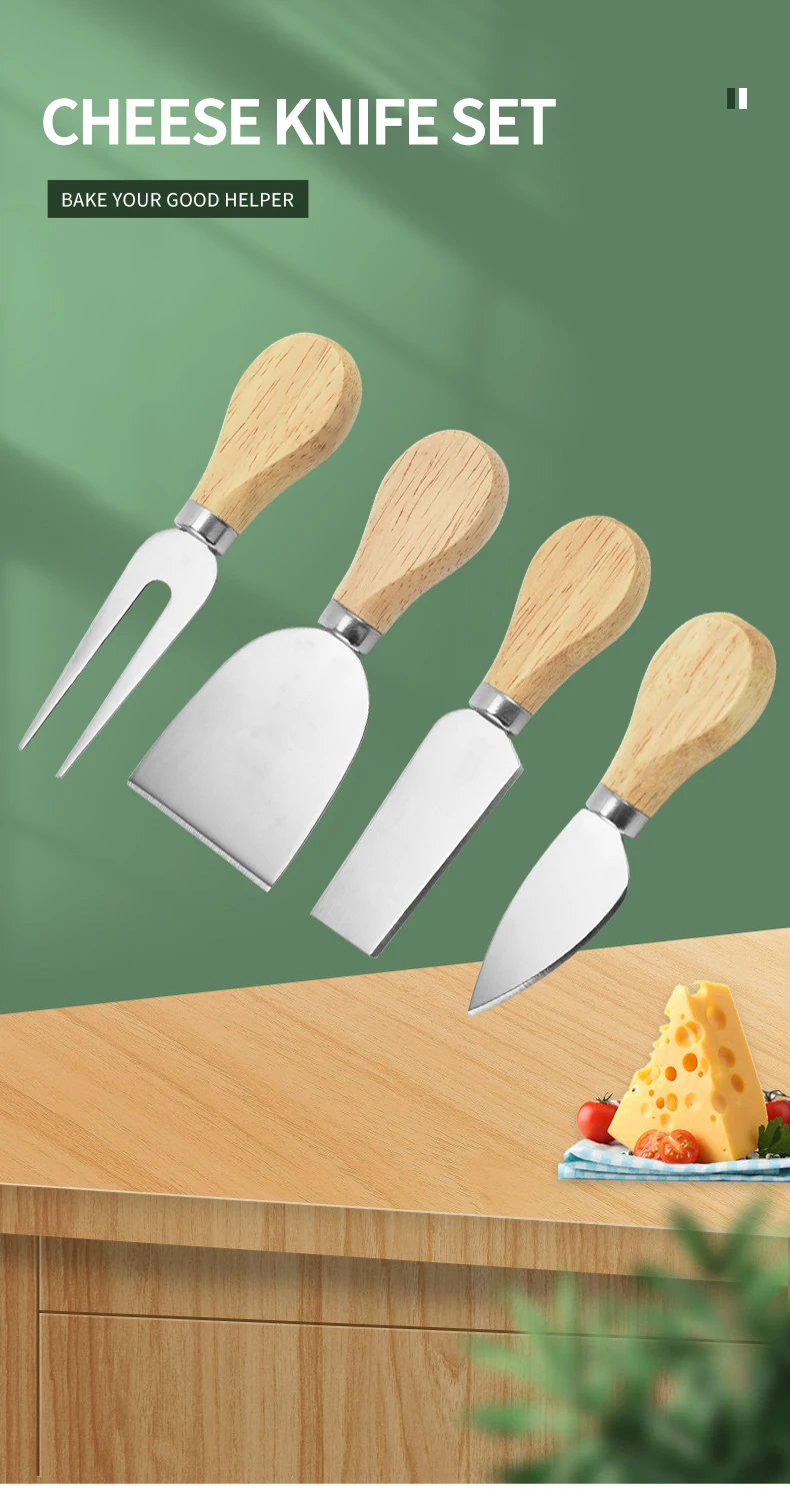 Cheese Knives With Wood Handle Stainless Steel Cheese Slicer Cheese
