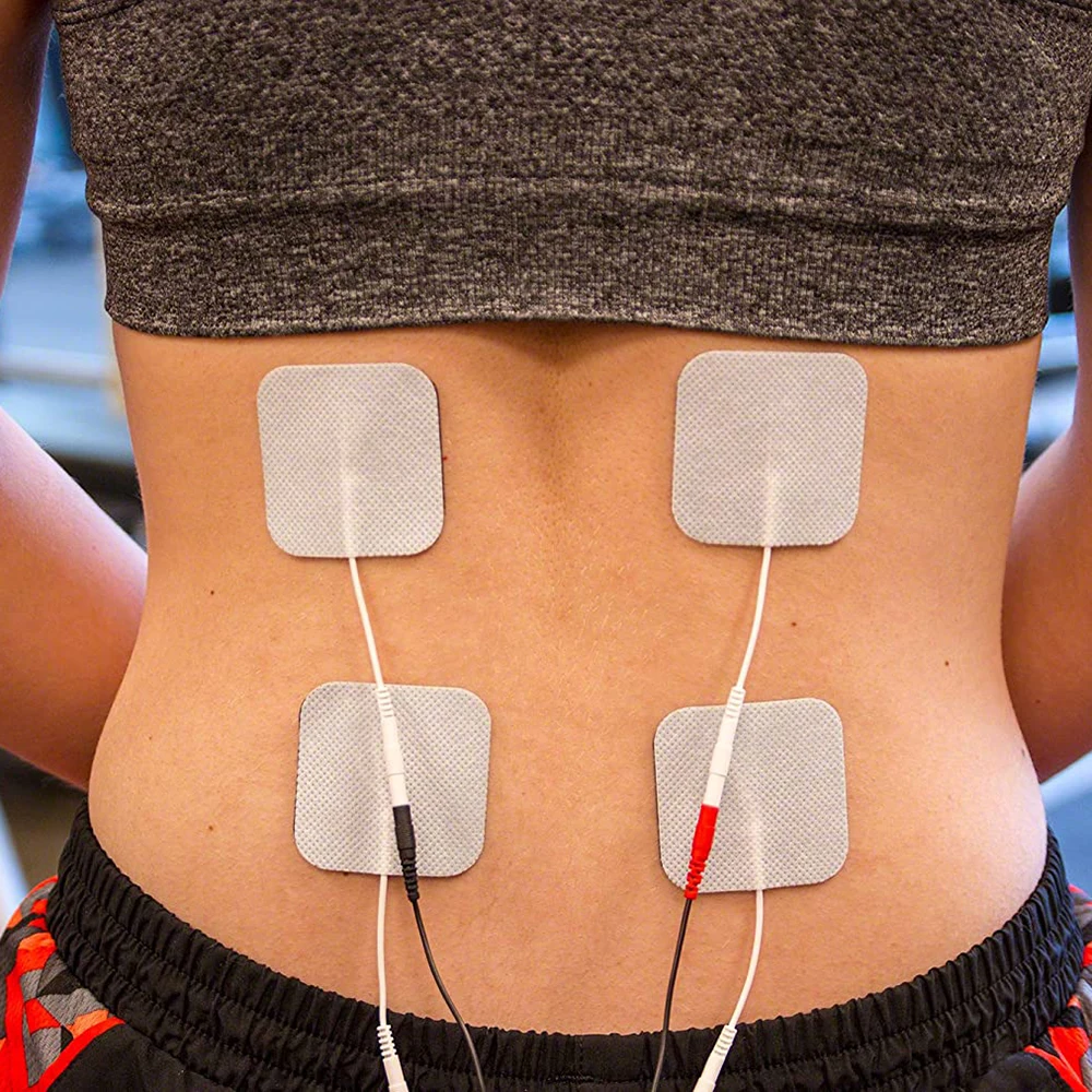 Healthcare World 5x5 cm Quadratische Stud TENS Elektroden Pads(4er-Pack