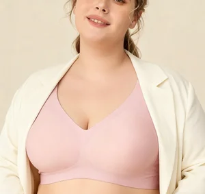 Gothic Style Seamless Thin Design Minimizing Effect for Full Busts Anti-Sagging & Lifting Plus-Size Women's Bra