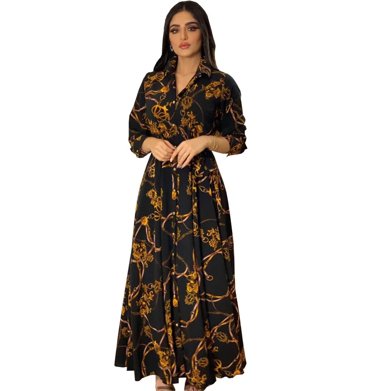 Latest Middle East Muslim Women's Dresses Spring Long Sleeve Cotton ...