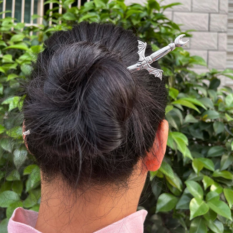 Moon Plate Hair Fork（silver） Vintage Crescent Moon Hair Forks