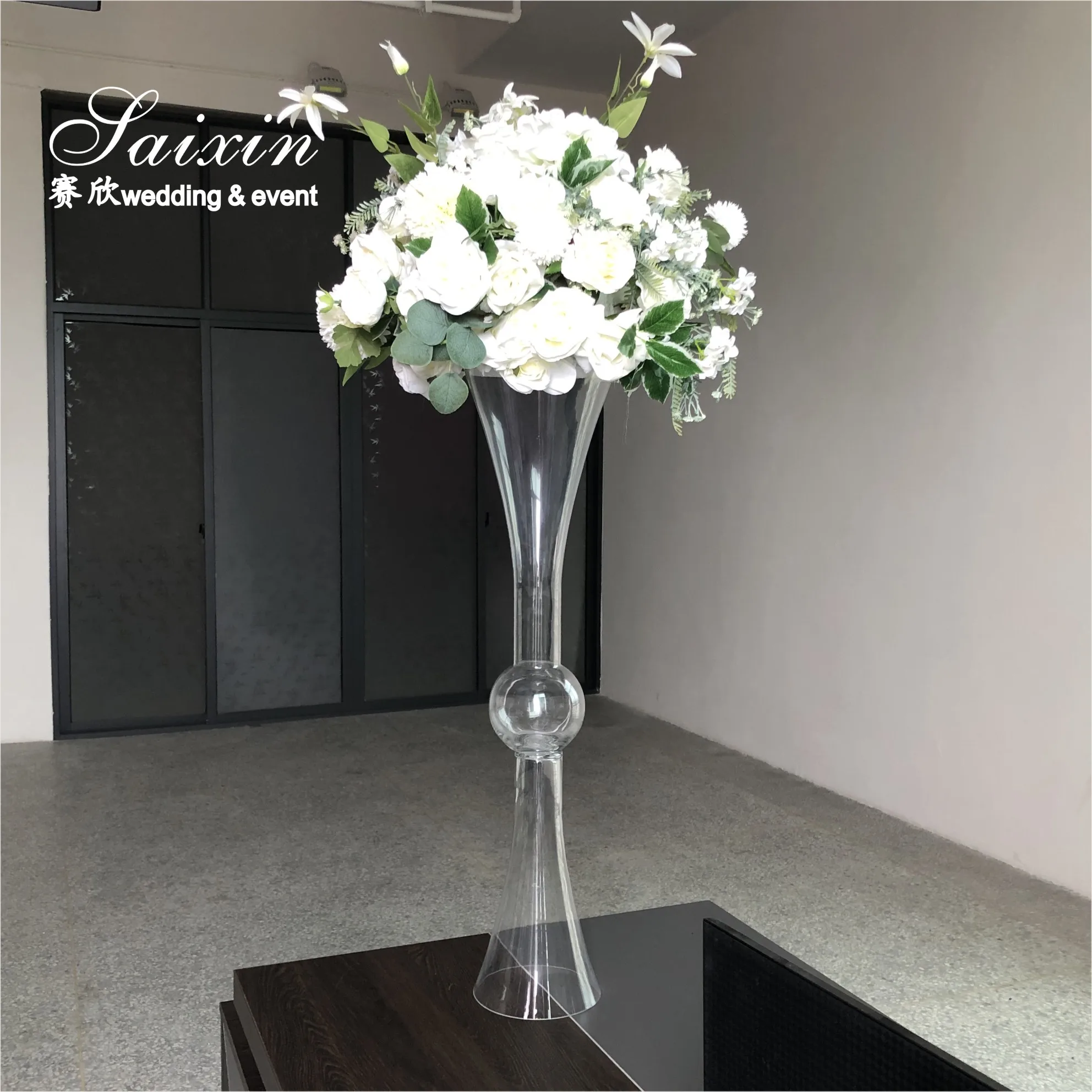 Wedding Centerpiece 80cm 100cm Tall Glass Stemmed Vase For Flower