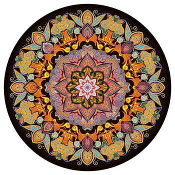 Mandala persian ethnic style custom printed rug luxury hotel living room bedroom round floor carpet cover