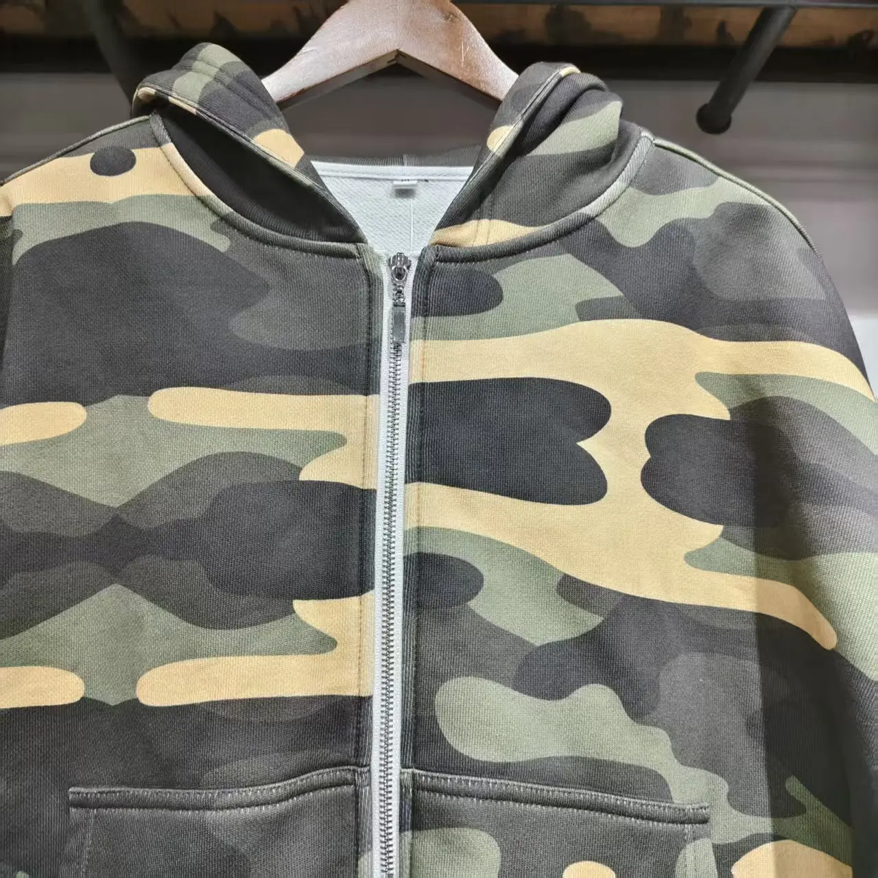 Custom Cotton Boxy Fit Heavyweight Applique Embroidery Print Graphic Zip up Together Unisex Sweatshirt Jacket Hoodies Men gallery 4