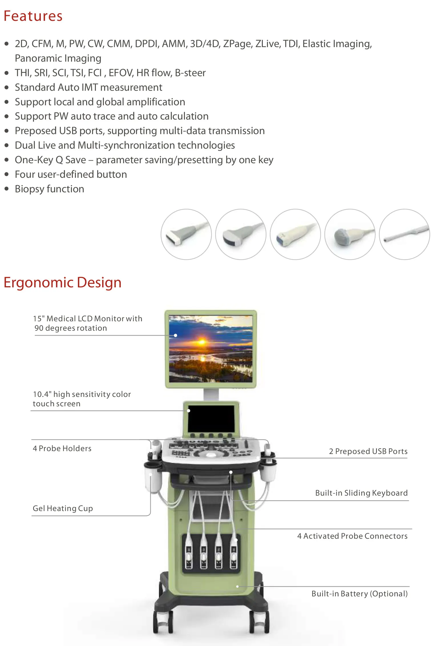 Excellent Performance Trolley Color Doppler 4d Ultrasound Price Mslcu46 ...