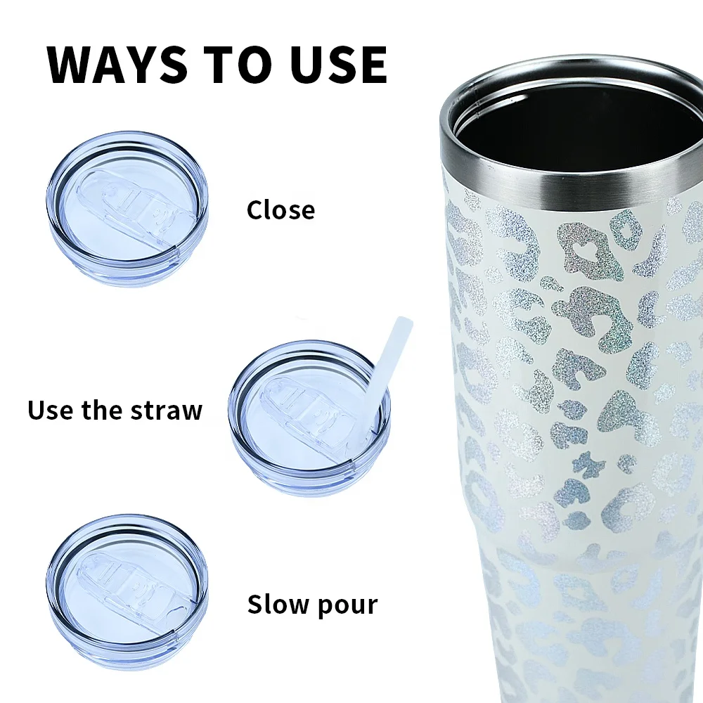 Устойчивая кружка с порошковым покрытием, кружка с двойной стенкой из нержавеющей стали объемом 30 унций, кружка 40 унций с ручкой на заказ