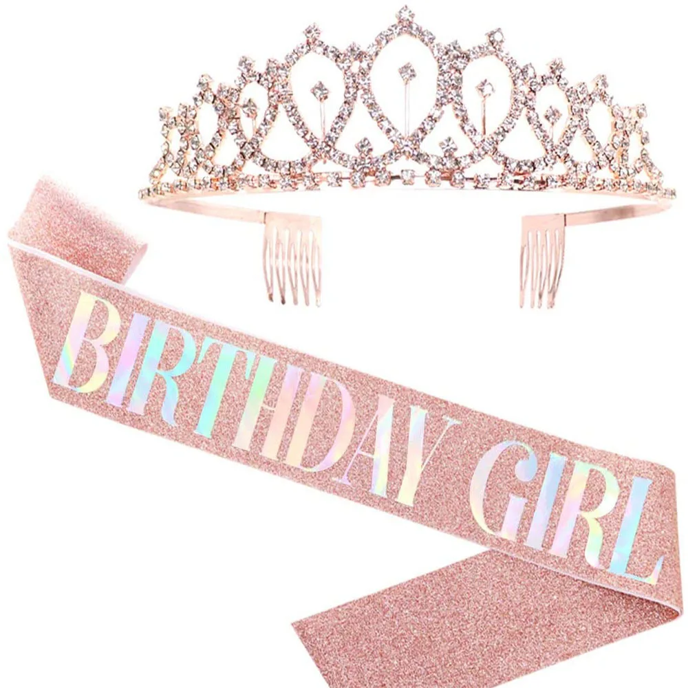 Rose Gold 21 & Hot Birthday Sash Gift Present Legal Age Party Decoration Cheap 
