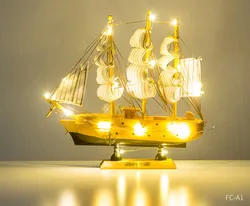 Скандинавская деревянная модель парусника, Креативные украшения, настольный домашний декор