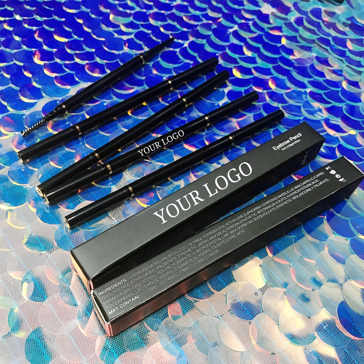 Высококачественная Водонепроницаемая тонкая ручка для бровей с кисточкой, карандаш для бровей от частного бренда