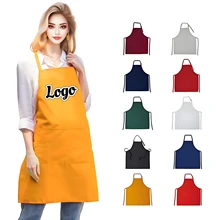 Custom Logo Printing Cotton Twill Unisex Bib Kitchen Cooking Aprons