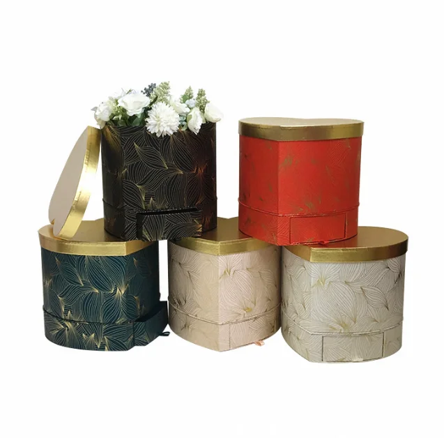 Source Custom Decorative Rigid Paperboard Round Flower Gift Box Hat Box Set  of 2 on m.