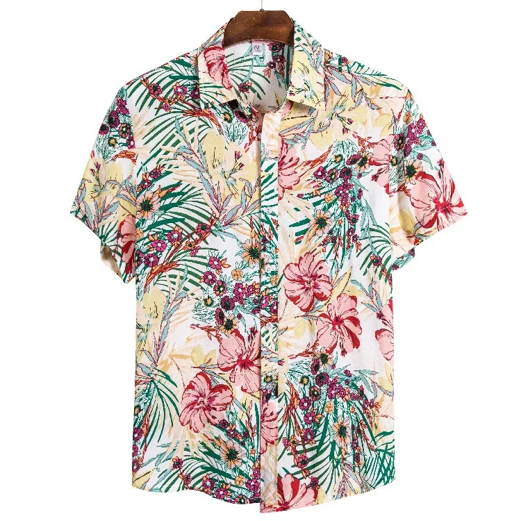 YYear Mens Hawaiian Plus Size Button Up Short Sleeve Floral Print Shirts YYear Mens Hawaiian Plus Size Button Up Short Sleeve Floral Print Shirts