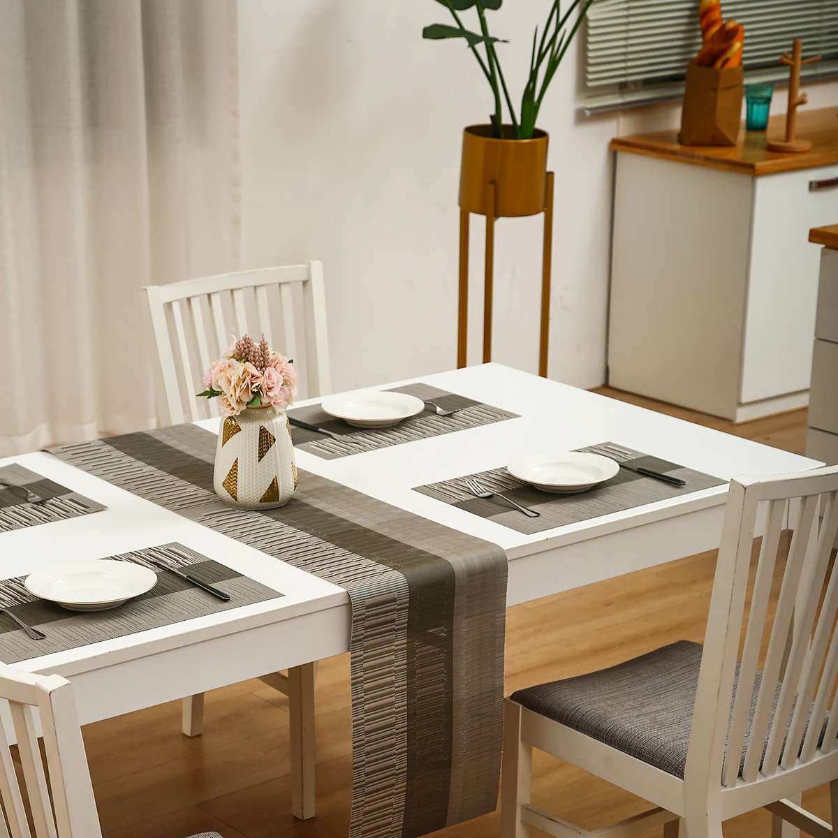 Роскошная виниловая устойчивая моющаяся прямоугольная настольная дорожка из ПВХ для столовой, офиса, кухни, отеля, дома