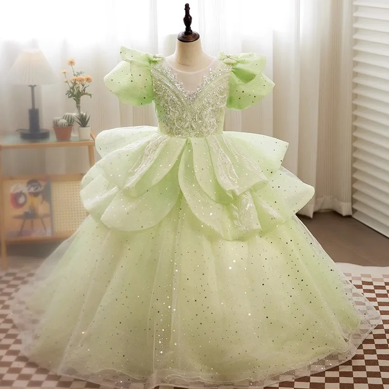 S1998R New Mint Green fairy Puff Sleeve Fresh Princess Dress Birthday fairy  Flower Girl Dress| Alibaba.com