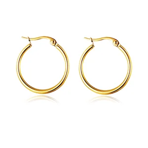 Hoop Earrings Sterling 925 Earring Fashion Jewelry Piercing Jewelry Gold Plated Silver 18K POLIVA Stainless Steel Hoop Earrings