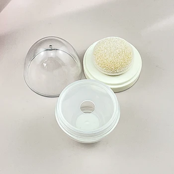 New brush Custom plastic private label free sample cosmetics dispenser loose powder jar bottle with powder brush