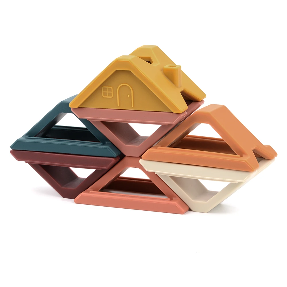 Силиконовый мягкий резиновый конструктор для детских игрушек, высококачественный Детский развивающий Новый Пазл, Радужный Набор для укладки, не содержит Бисфенол А