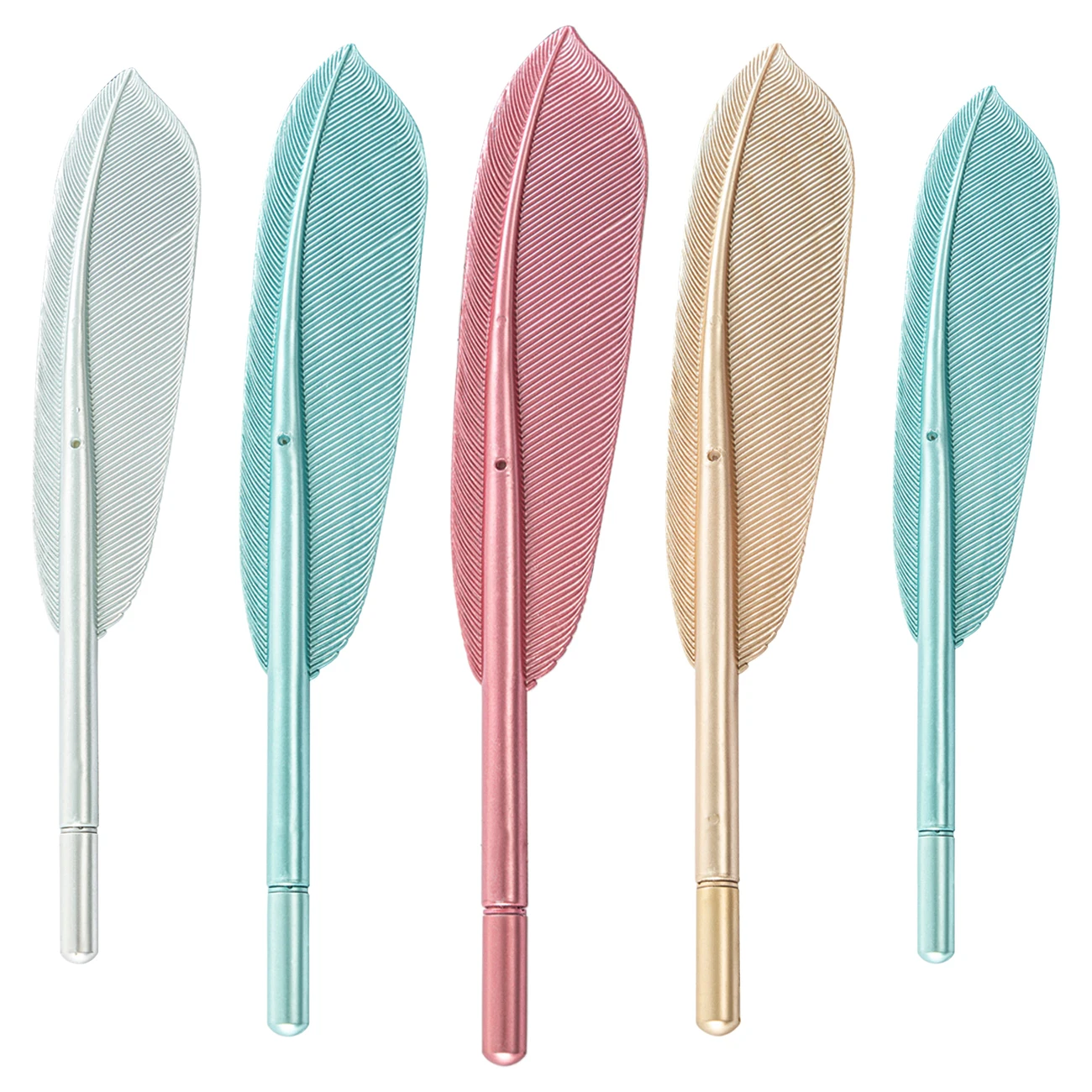 Пластиковая ручка в форме пера милая офисная с логотипом на заказ рекламная шариковая гусиным пером