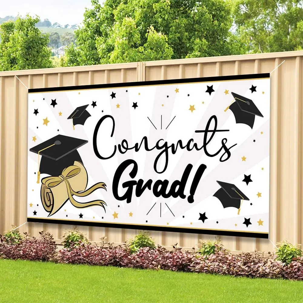 Ciieeo Striscione Fotografico per Laurea 2026 Nero da