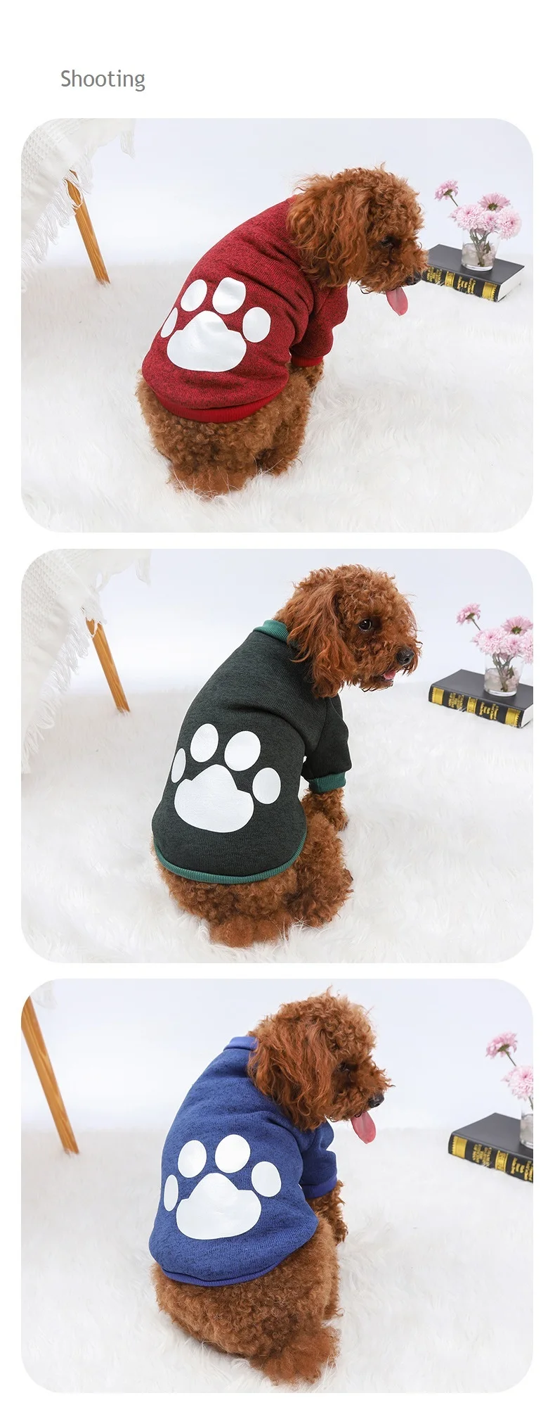 Hot Sale Pet Dog Clothes Winter Polyester Knitted Fleece Sweatshirt For Small Medium Dogs Cats